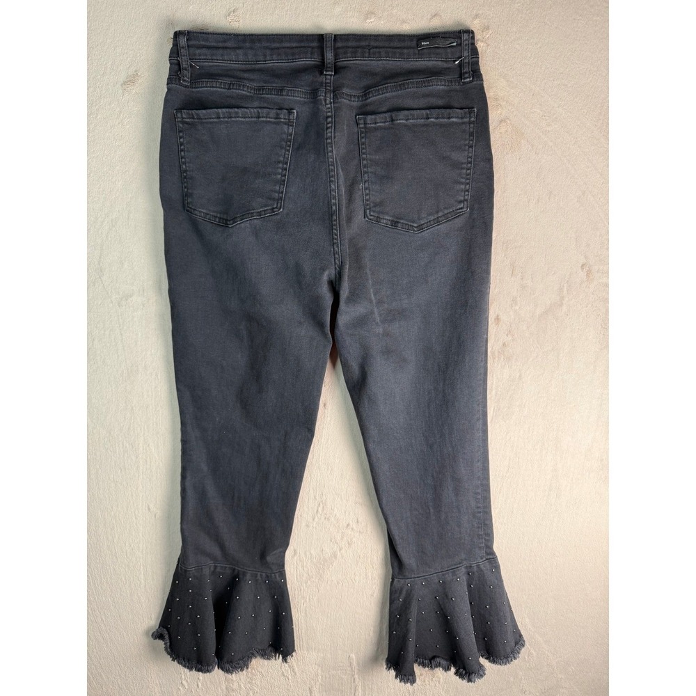 Pilcro Jeans Women 30 Black Excellent Studded Ruffle Hem Crop Anthropologie - Picture 8 of 9